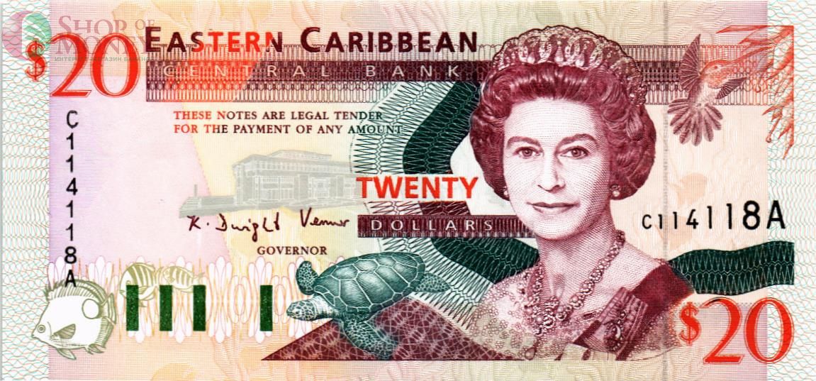 ВОСТОЧНЫЕ КАРИБЫ 20 ДОЛЛАРОВ (A - АНТИГУА) 1