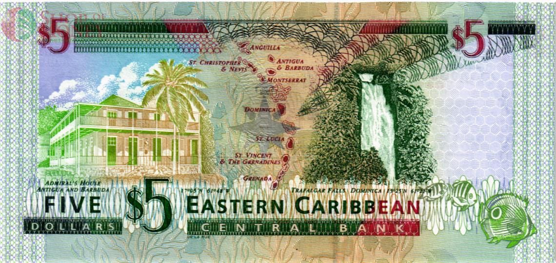 ВОСТОЧНЫЕ КАРИБЫ 5 ДОЛЛАРОВ (M - МОНТСЕРРАТ) 2
