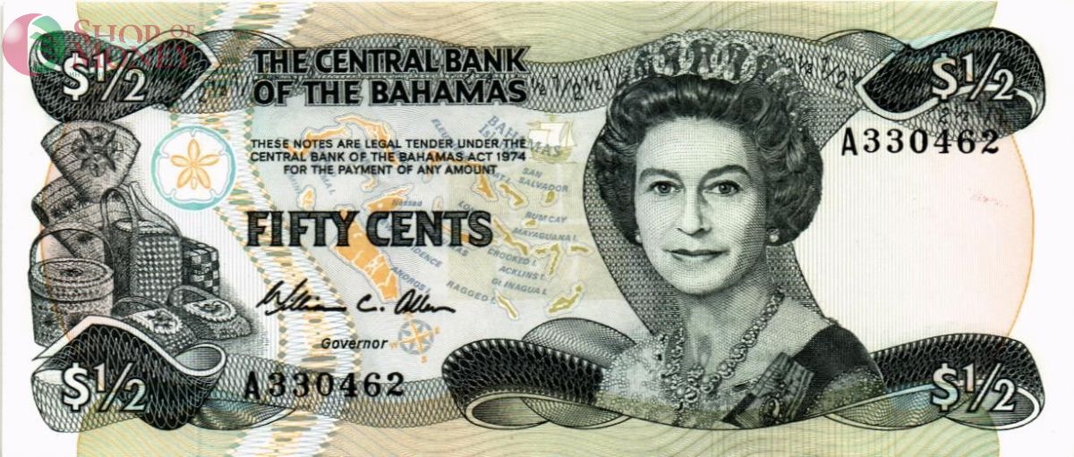 БАГАМСКИЕ ОСТРОВА 1/2 ДОЛЛАРА 1