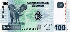 КОНГО ДР 100 ФРАНКОВ 1
