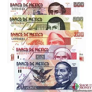 МЕКСИКА 500-200-100-50-20 ПЕСО 1