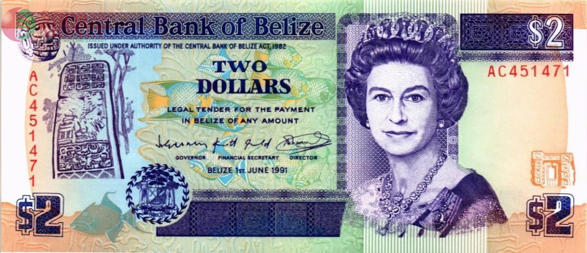 БЕЛИЗ 2 ДОЛЛАРА 1