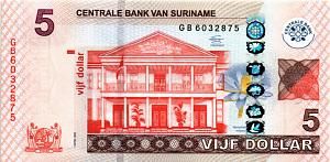 СУРИНАМ 5 ДОЛЛАРОВ 1