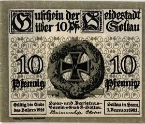 ГЕРМАНИЯ 10 ПФЕННИГОВ (НОТГЕЛЬД) 1