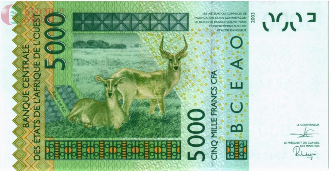 WAS - СЕНЕГАЛ 5000 ФРАНКОВ (K) 2