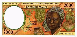 CAS - ЭКВАТОРИАЛЬНАЯ ГВИНЕЯ 2000 ФРАНКОВ (N) 1