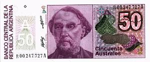 АРГЕНТИНА 50 АУСТРАЛЕЙ 1