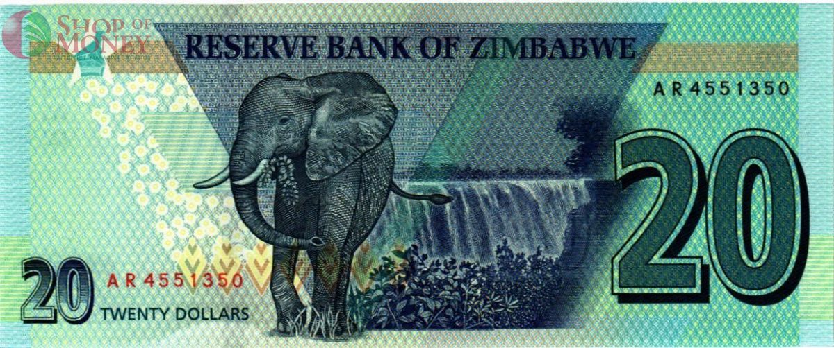 ЗИМБАБВЕ 20 ДОЛЛАРОВ 2
