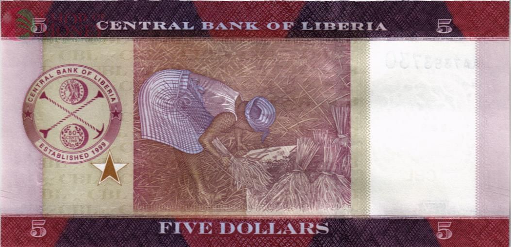 ЛИБЕРИЯ 5 ДОЛЛАРОВ 2