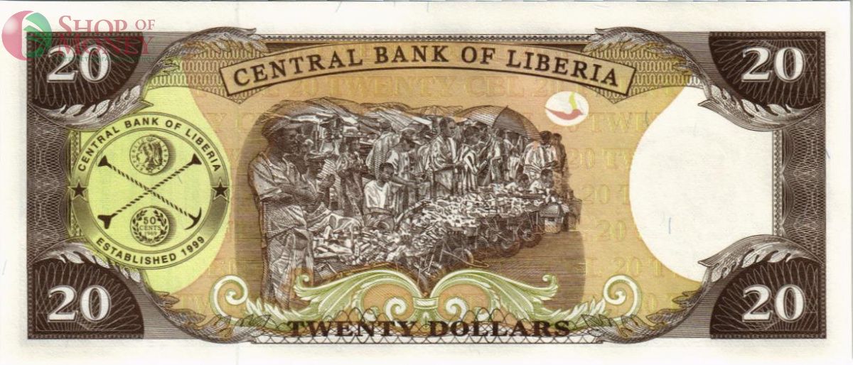ЛИБЕРИЯ 20 ДОЛЛАРОВ 2