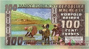 МАДАГАСКАР 100 АРИАРИ/ФРАНКОВ 2