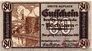 АВСТРИЯ 80 ХЕЛЛЕРОВ (НОТГЕЛЬД) 1