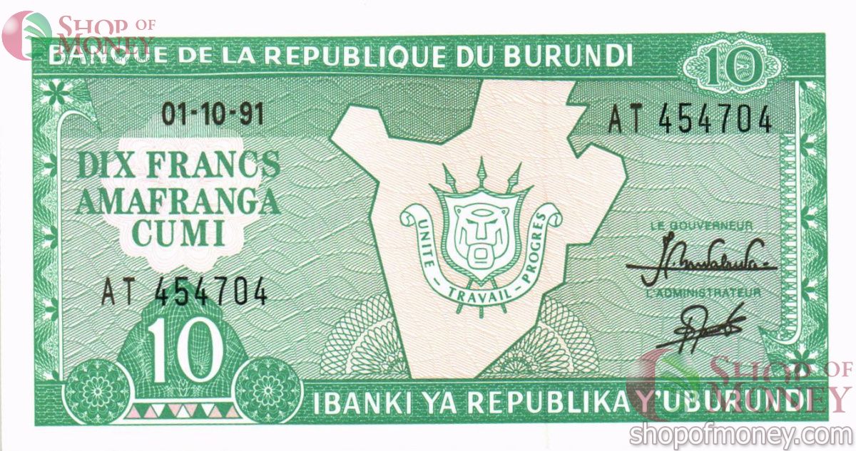 БУРУНДИ 10 ФРАНКОВ 1