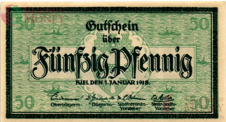 ГЕРМАНИЯ 50 ПФЕННИГОВ (НОТГЕЛЬД) 1