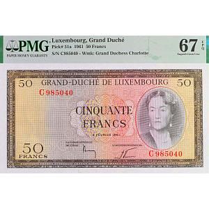 ЛЮКСЕМБУРГ 50 ФРАНКОВ (PMG - GRADE 67) 1