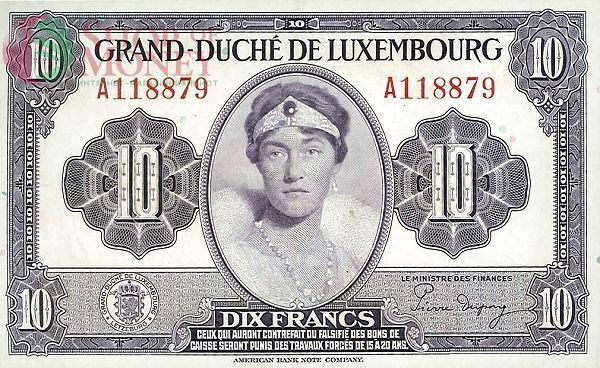 ЛЮКСЕМБУРГ 10 ФРАНКОВ 1
