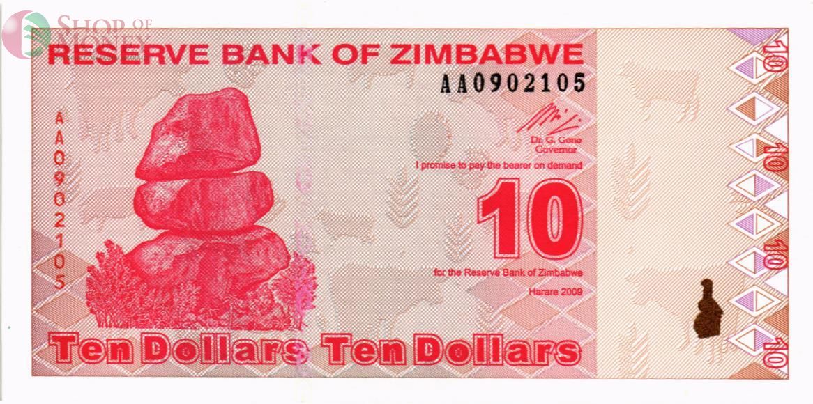 ЗИМБАБВЕ 10 ДОЛЛАРОВ 1