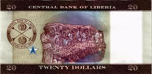 ЛИБЕРИЯ 20 ДОЛЛАРОВ 2
