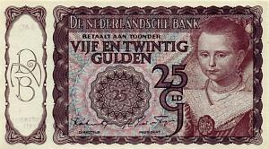 НИДЕРЛАНДЫ 25 ГУЛЬДЕНОВ (11.04.1944) 1