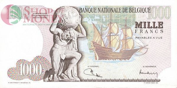 БЕЛЬГИЯ 1000 ФРАНКОВ 2