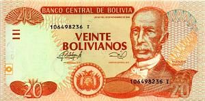 БОЛИВИЯ 20 БОЛИВИАНО 1