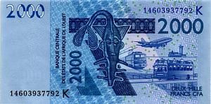 WAS - СЕНЕГАЛ 2000 ФРАНКОВ (K) 1