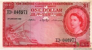 БРИТАНСКИЕ ВОСТОЧНЫЕ КАРИБЫ 1 ДОЛЛАР 1